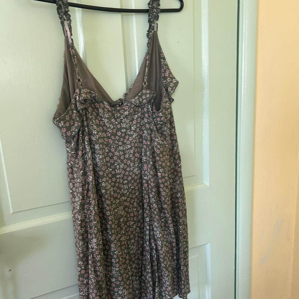 Green floral spaghetti dress by Dress Forum